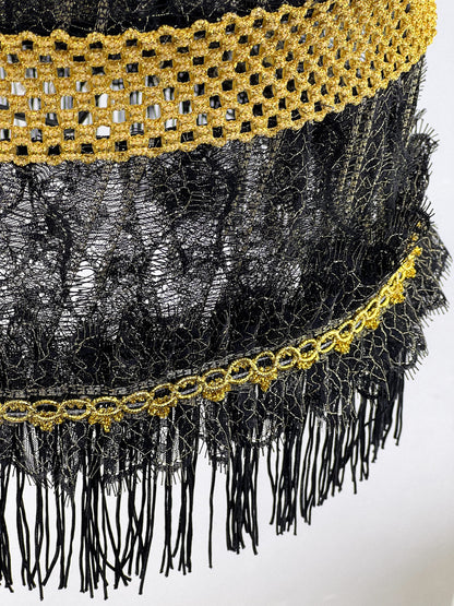 Handmade Victorian Lampshade in Black. 2901