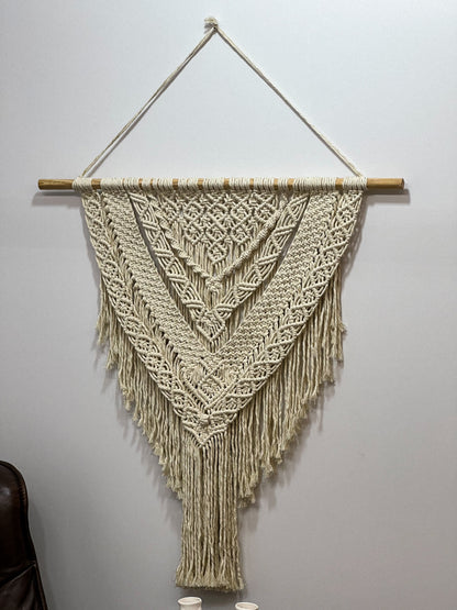 Lampshade. Boho macrame collection in milky white: Wall panel.