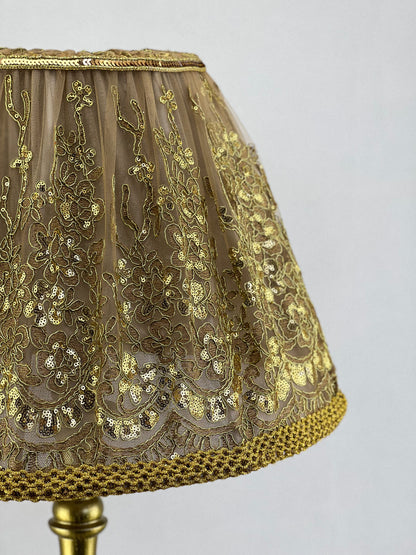Wholesale lampshade Berlin 15 - luxurious fabric golden lampshade