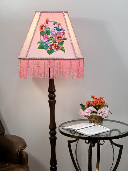 Lampshade, fabric lampshade, Enchanting Victorian Lampshade: Handcrafted with Bird. 3404