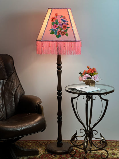 Lampshade, fabric lampshade, Enchanting Victorian Lampshade: Handcrafted with Bird. 3404