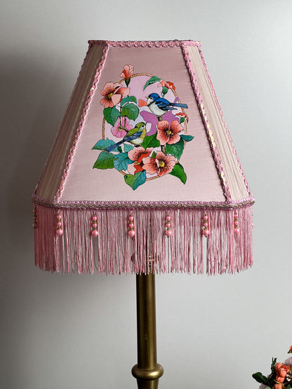 Lampshade, fabric lampshade, Enchanting Victorian Lampshade: Handcrafted with Bird. 3404