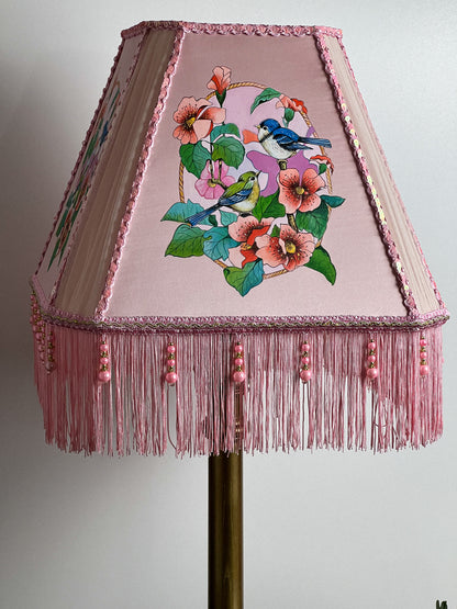 Lampshade, fabric lampshade, Enchanting Victorian Lampshade: Handcrafted with Bird. 3404