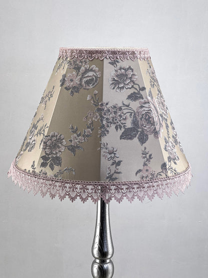 Lampshade with floral print, handmade pink fabric lampshade for an original interior. № 1113