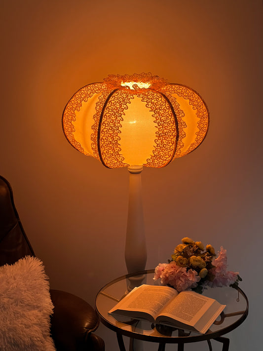 Fabric lampshade. A lush peach lampshade in the Art Deco style, handmade. 1001