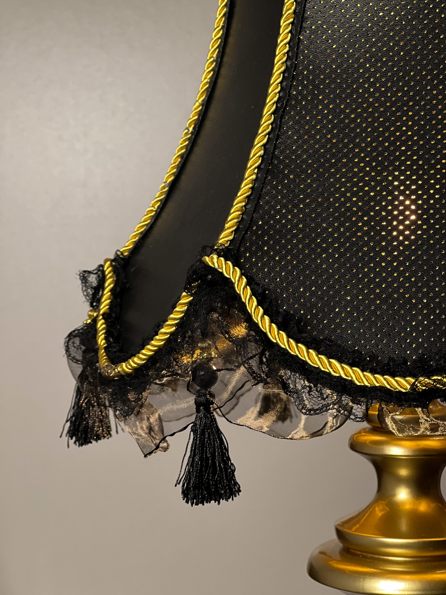 Table lamp, unique lampshades, handmade home lamp, Victorian table lamp with perforated leather shade. 0301