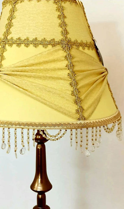 Yellow Lamp Victorian Fabric Lampshade