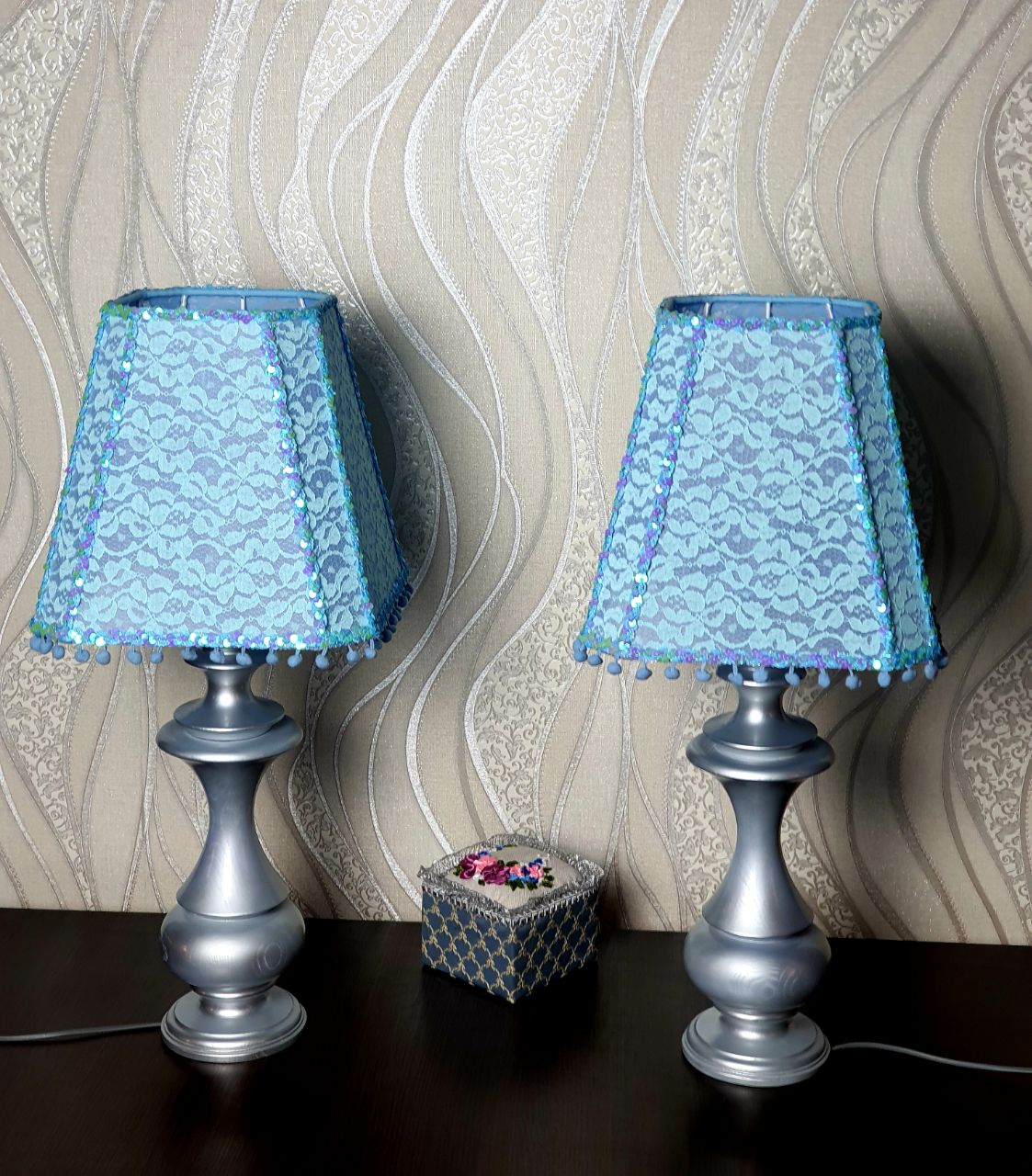 Table lamp, Unique lamp, pair of lamps, Bedside Table Lamp, Victorian Table Lamp, night lamp. 6405