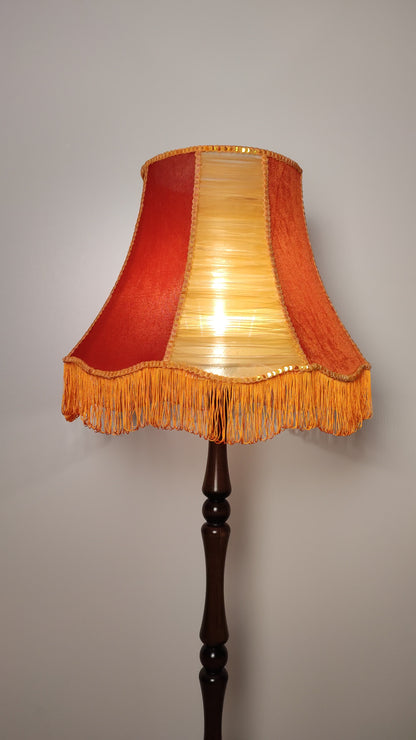 Handmade Orange Velvet Lampshade: Victorian Style Floor Lamp Shade. № 4704