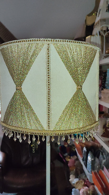 Beige handmade lampshade for floor lamps. № 1804