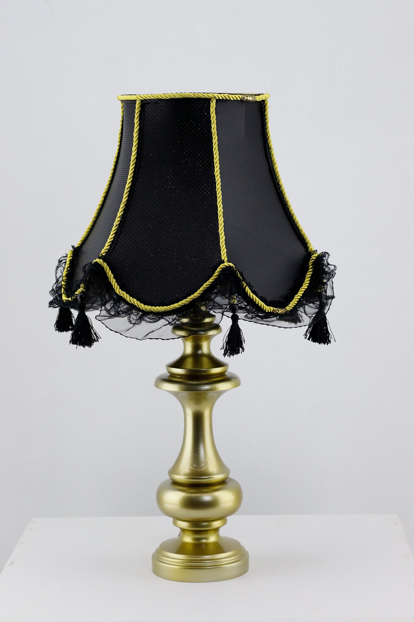 Table lamp, unique lampshades, handmade home lamp, Victorian table lamp with perforated leather shade. 0301