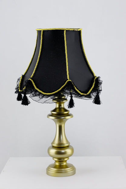 Table lamp, unique lampshades, handmade home lamp, Victorian table lamp with perforated leather shade. 0301