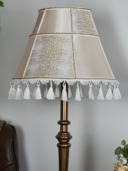 Fabric lampshade. Handmade Victorian Fringed Lampshade. 3103