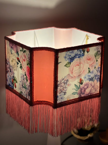 Lampshade, unique lampshades, designer pink flower lampshade. 2802