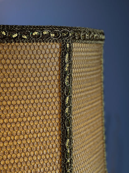 Handmade Yellow Mesh and Fabric Lampshade. 1601
