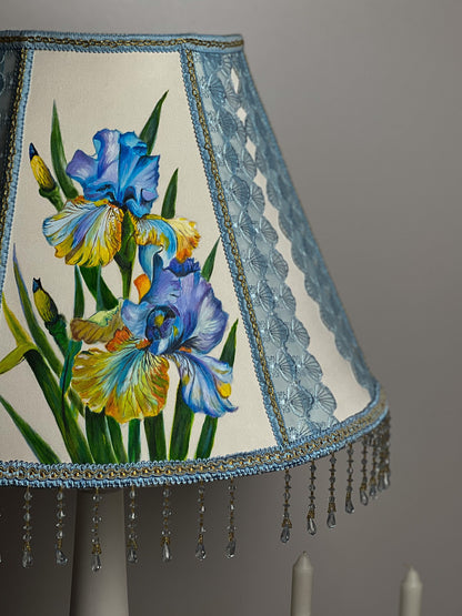Lampshade. Hand-painted flower lampshade, art deco lamps, floral lamps. 3805