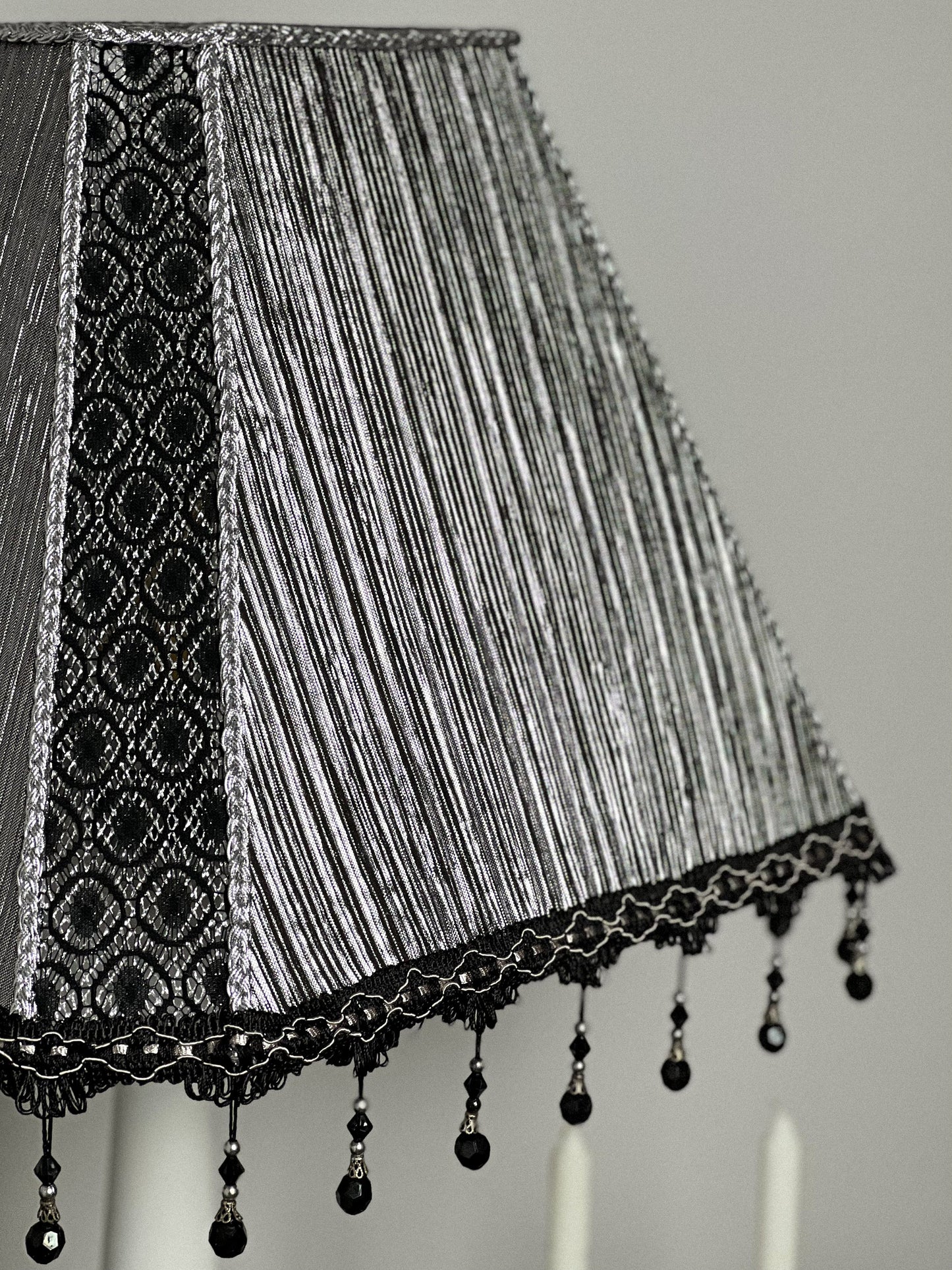 Handmade silver lampshade, unique lampshade. 3403
