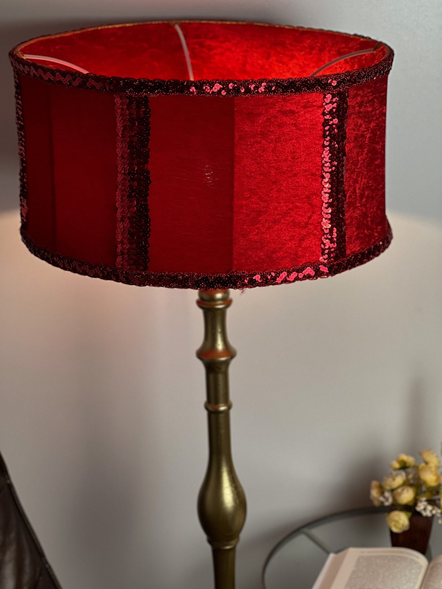 Lampshade. Art Deco Two-Colored Silk Lampshade with Tassels. 5802