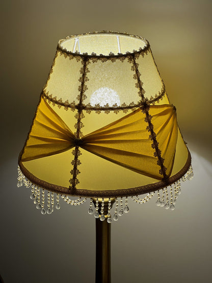 Yellow Lamp Victorian Fabric Lampshade