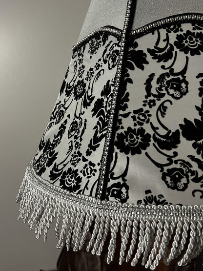 Lampshade. Victorian lampshade made of fabric and fringe. 3608