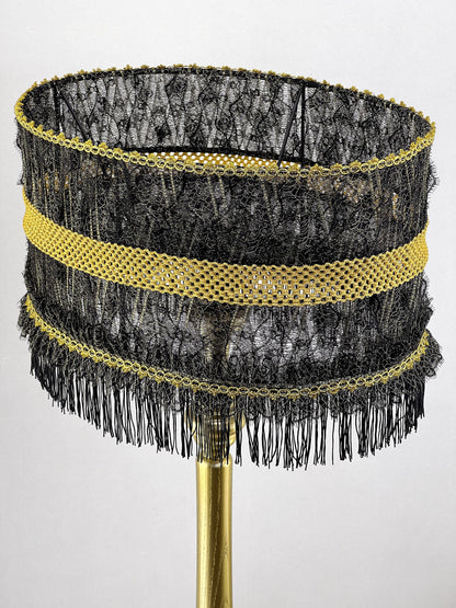 Handmade Victorian Lampshade in Black. 2901