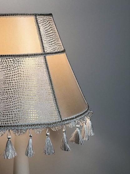 Fabric lampshade. Handmade Victorian Fringed Lampshade. 3103