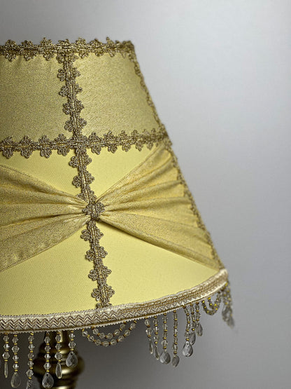 Yellow Lamp Victorian Fabric Lampshade