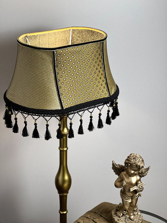 Handmade mustard-gold Victorian lampshade. № 5305