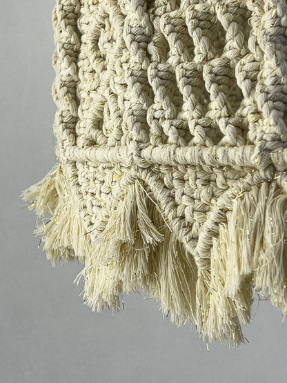 Lampshade. Boho macrame collection in milky white: Wall panel.