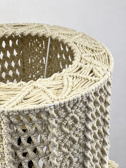 Lampshade. Boho macrame collection in milky white: Wall panel.
