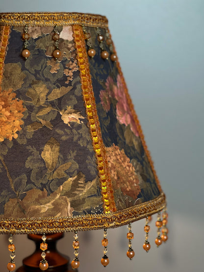 Flower lampshade - handmade patterned lampshade for a large flower lamp. 0202
