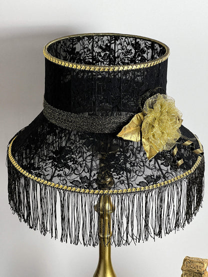 Opulent Black Victorian Lampshade  6101