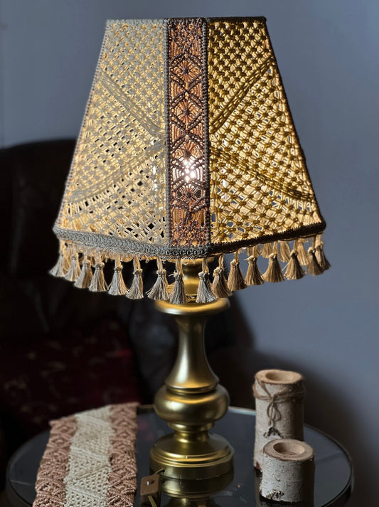 Lampshade, lampshade for a table lamp. Elegant handmade crochet lampshade. 6406