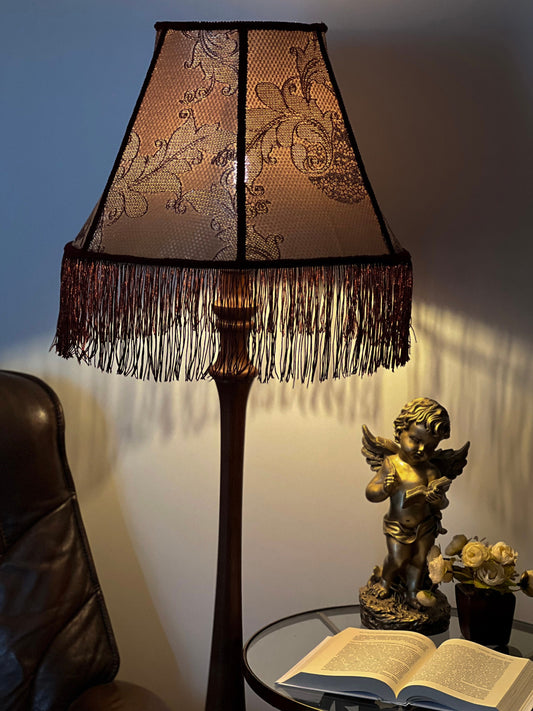 Vintage-inspired Burgundy Lampshade