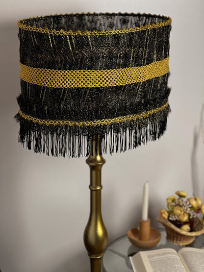 Handmade Victorian Lampshade in Black. 2901