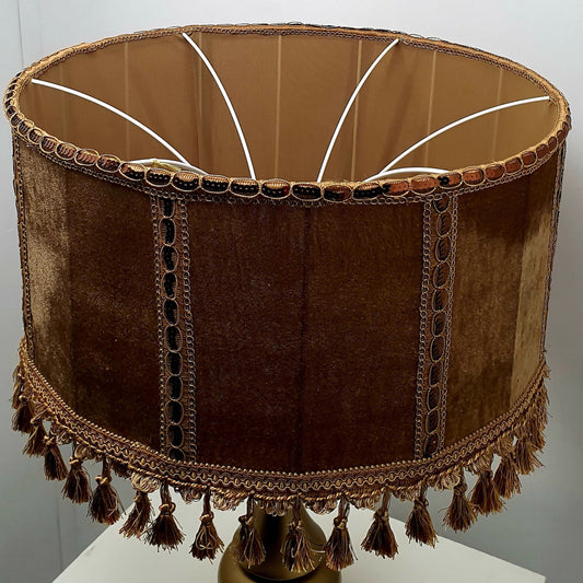 Lampshade, Victorian fringed drum shade. 5812