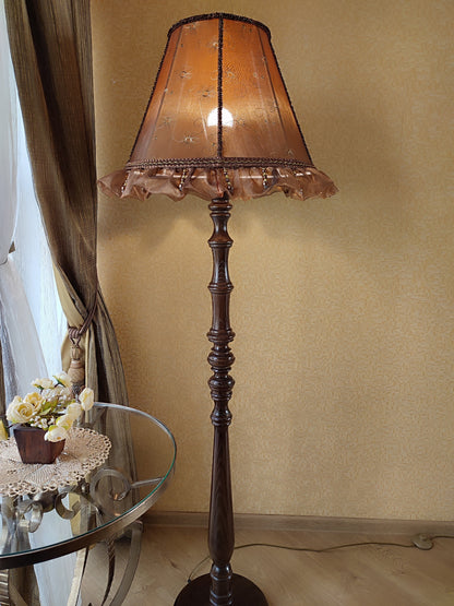 Lamp floor, unique lamp, Brown Vintage Floor Lamp, handmade home lamp, art deco lamp.