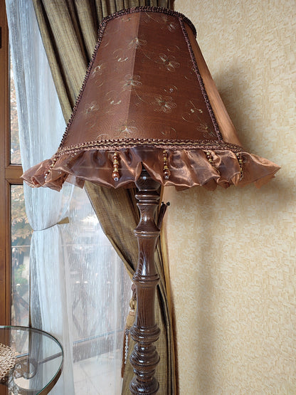 Lamp floor, unique lamp, Brown Vintage Floor Lamp, handmade home lamp, art deco lamp.