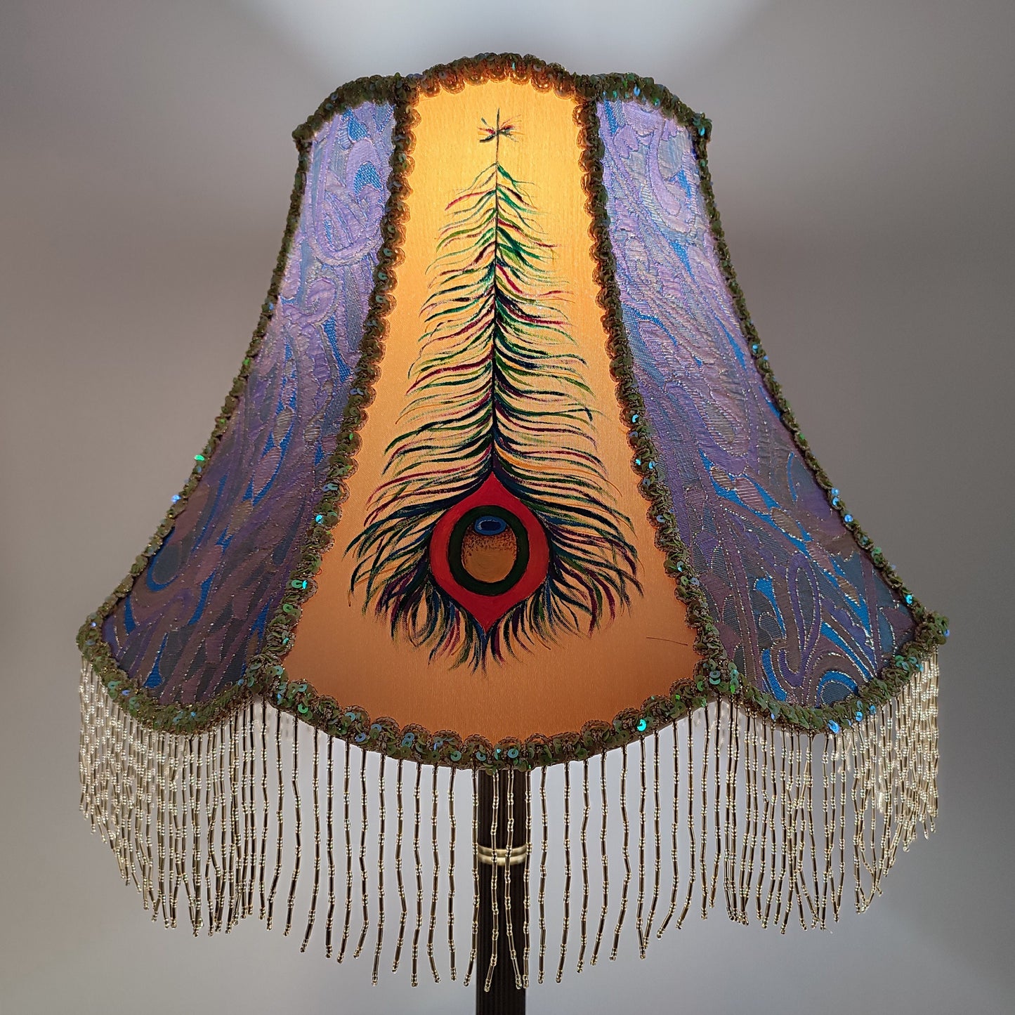 Lampshade. Enchanting Victorian Lampshade: Handcrafted with Peacock. PRODUCT TO ORDER. 2008