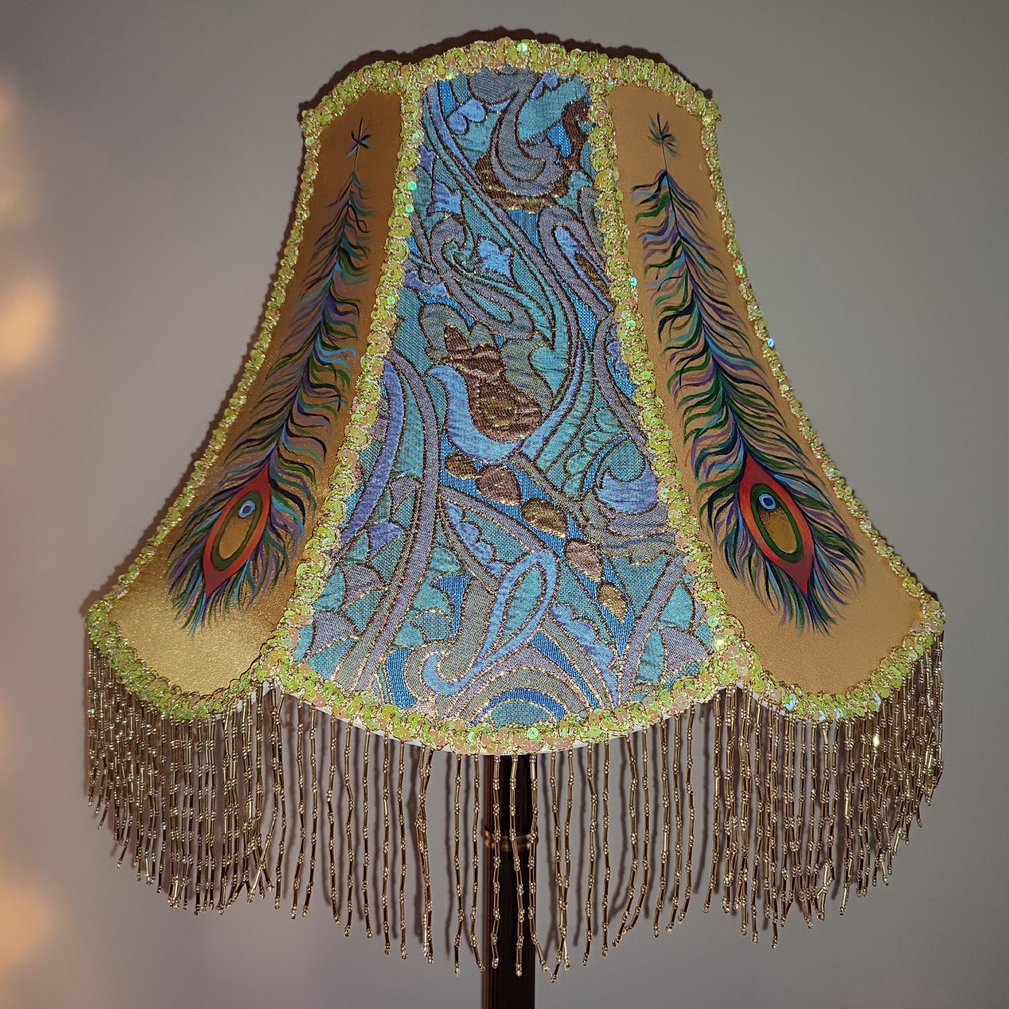 Lampshade. Enchanting Victorian Lampshade: Handcrafted with Peacock. PRODUCT TO ORDER. 2008