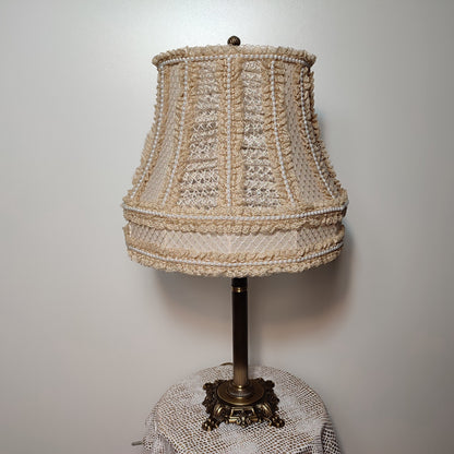 An Elegant Victorian Beaded Beige Lamp Shade Decor For a Luxurious Interior Vintage Decor Shabbishik. 4201
