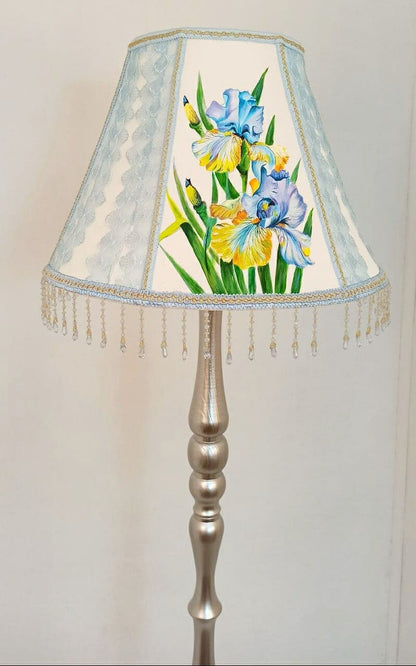 Lampshade. Hand-painted flower lampshade, art deco lamps, floral lamps. 3805