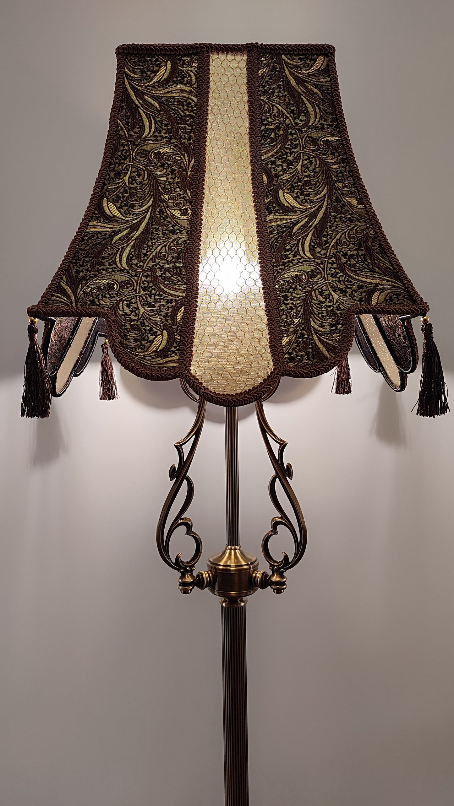 Lampshade, fabric lamp shade, unique lamp shades, art deco lamp. 6005