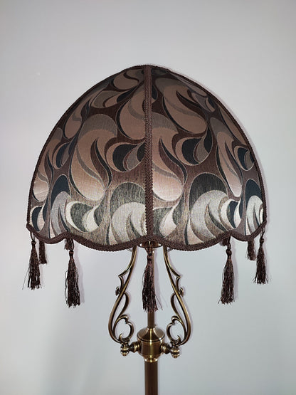 Floor lamp, lamp floor, brass lamp, fabric lamp shade, handmade home lamp. 4802