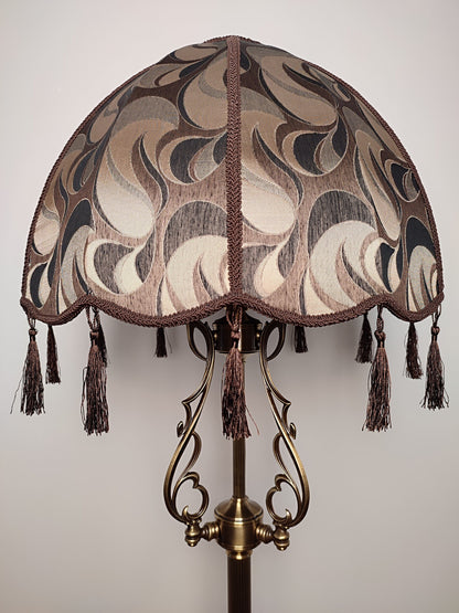 Floor lamp, lamp floor, brass lamp, fabric lamp shade, handmade home lamp. 4802