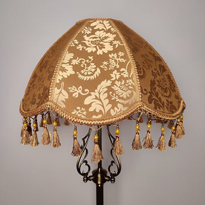 Floor lamp, lamp floor, Victorian Style, fabric lampshade, brass lamp base. 2602м