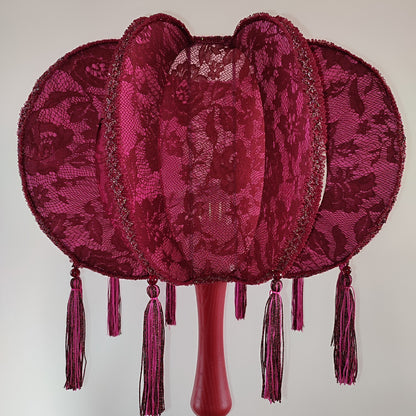 Lampshade, red lampshade, fabric lampshade, retro shades. 8201